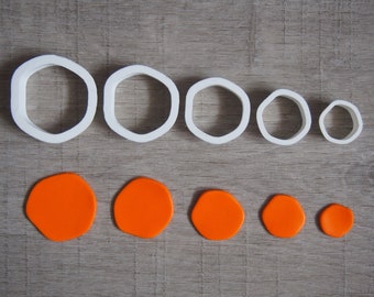 Organic circle cutter ( organic shape cuter, organic cutter, 3d cutter, polymer clay cutter, modern shape cutter, earrings cutter )