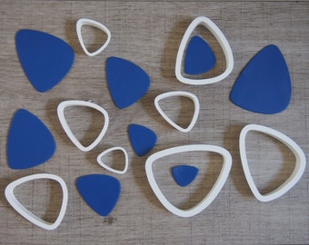 Rounded Triangle Cutter ( convex triangle, rounded corners triangle,  clay cutter set, polymer clay cutter, modern cutter, geometric shape )