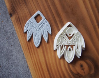 Embossed Flower Earring Cutter: Polymer Clay Tool (40mm x 55mm)