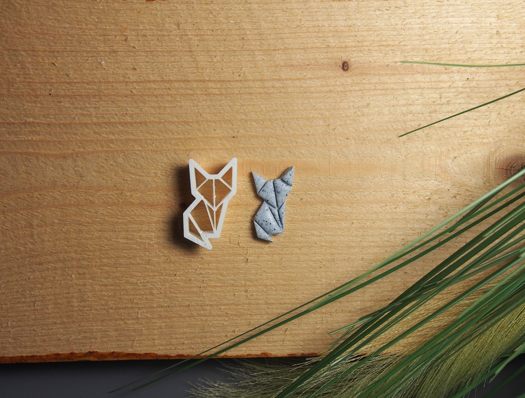 Geometric Fox Cutter Fox Origami Cutter, Fox Embossed Cutter, Fox Clay