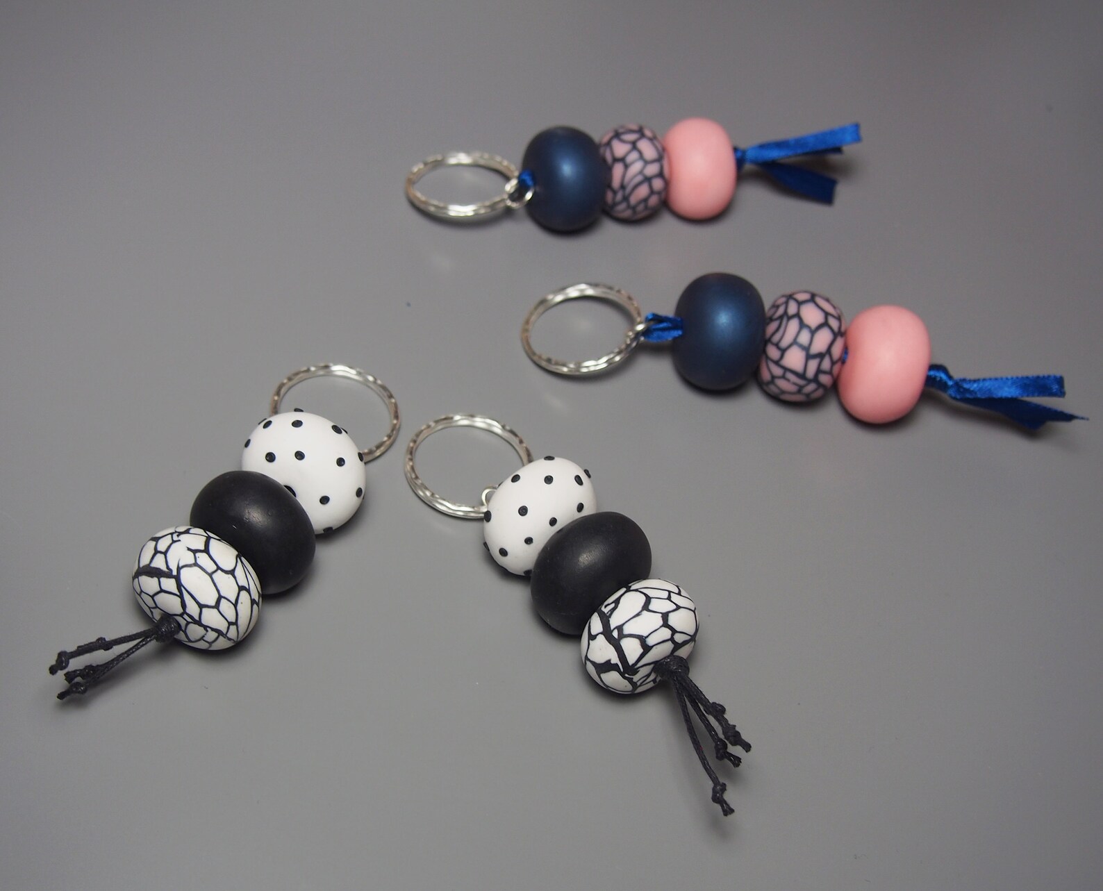 Polymer Clay Beaded Keyring Beaded Keychain Keyholder Etsy UK