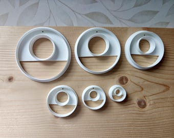 Hollow Circle Polymer Clay Cutter | Circle Earring Cutter | Round Hoop Cutter | 20–70mm Circle | With Drill Guide | Retro Earring Cutter