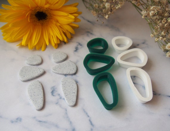 Pebble Earring Cutter ( earrings cutter set, modern cutter, polymer clay cutter, geometric cutter, contemporary cutter, clay cutter set )