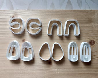 Polymer Clay Cutter Set | 5 Pair Earring Cutters | Jewellery Making Tools | 3D Printed Clay Cutters | With Drill Guide | Earring Sets