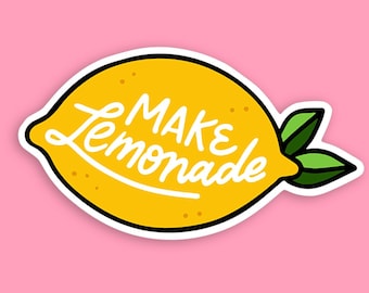 Make Lemonade - Vinyl Die-Cut Stickers - 3x2" - Yellow - When Life Gives You Lemons - Beyoncé - Sweet - Sour