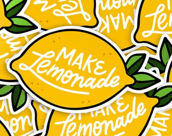Make Lemonade - Vinyl Die-Cut Stickers - 3x2" - Yellow - When Life Gives You Lemons - Beyoncé - Sweet - Sour