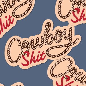 Anxious Millennial Cowboy Vinyl Die - Cut Aufkleber - 2.5x3" - Wrestling - Wrestler - Cowboy Shit - Western - Buckshot - Lariat