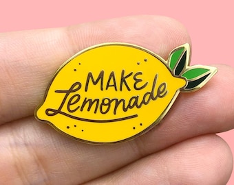 Make Lemonade - Lapel Pins - 1.25" Hard Enamel - Yellow - When Life Gives You Lemons - Beyoncé - Sweet - Sour