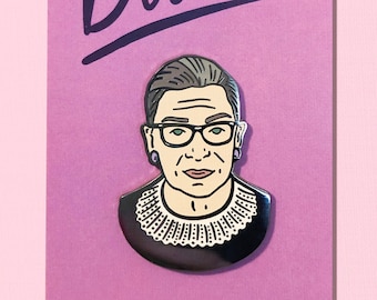 SECONDS SALE - RBG Dissent Pin - Enamel Lapel Pins - 1.5" - Feminism - Feminist - Reproductive Rights - Ruth Bader Ginsburg
