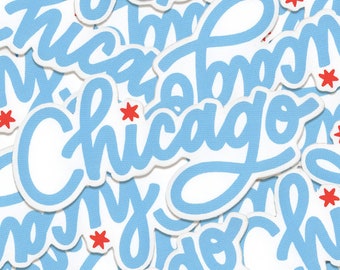 Chicago - Midwestern Flag Inspired Vinyl Die-Cut Stickers - 3" - Blue - Windy City - Illinois - Midwest