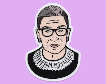 RBG - Ruth Bader Ginsburg Vinyl Die-Cut Stickers - 3x2" - Feminist - Feminism - Notorious - SCOTUS - Supreme