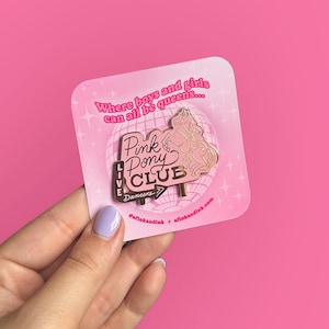 SECONDS SALE - Pink Pony Club Sign Enamel Pin - 2&quot; - Good Luck Babe - Midwest Princess - Hot to Go
