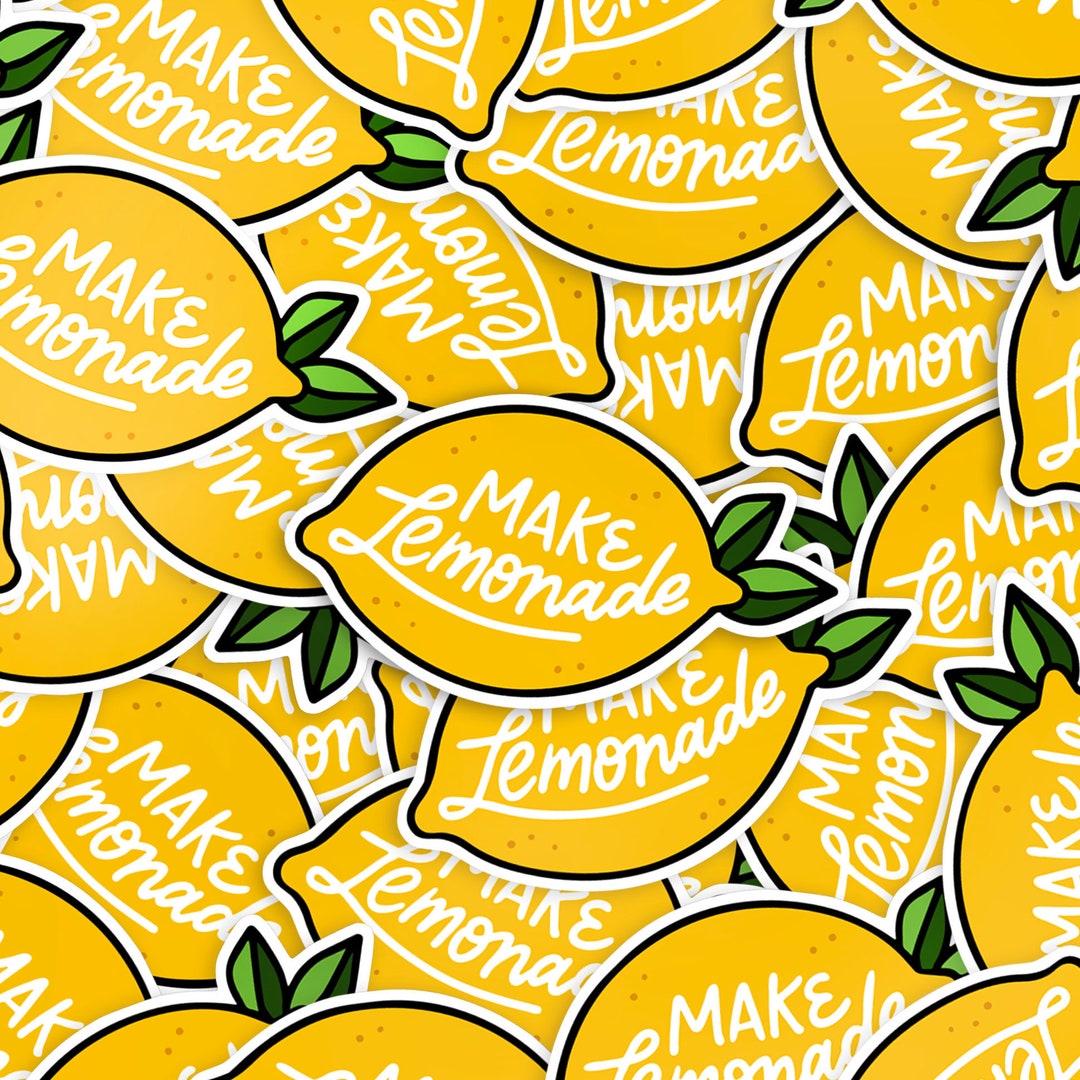 Make Lemonade Vinyl Diecut Stickers 3x2 Yellow Etsy