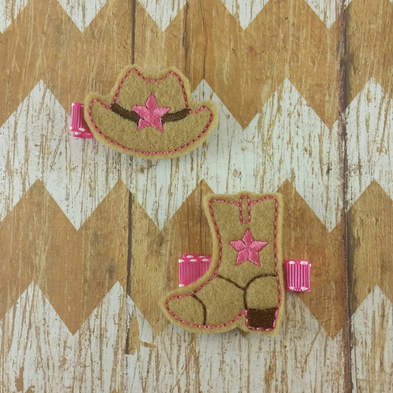 Cowgirl hair clips cowgirl hair clippies cowgirl bows Etsy