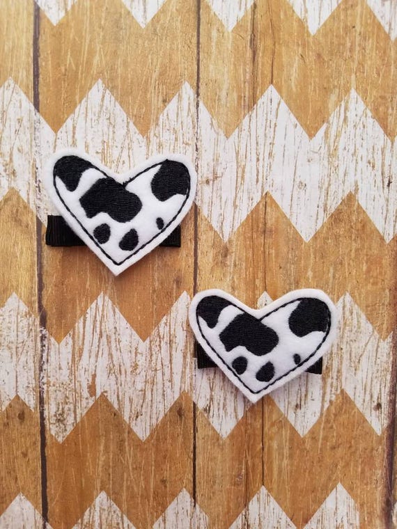 Cow hair clips cow clippies cow hair bows FFA hair clips Etsy