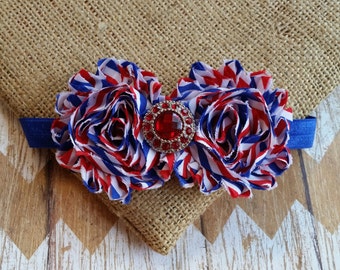 Red white blue headband, baby headband, toddler headband, patriotic headband, July 4th headband, Memorial Day headband, USA headband