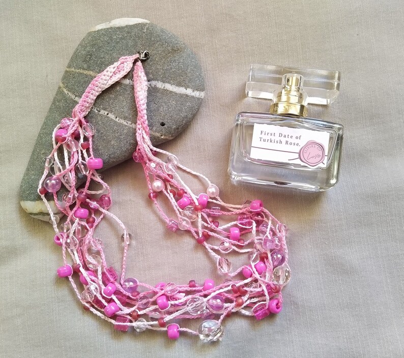 crochet necklace necklace pendant crochet gifts handmade necklace crochet jewelry handmade crochet beads necklace necklace for women