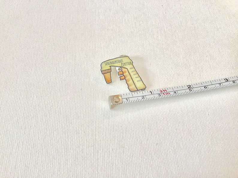 Handmade Lucky Gold Pipettor Pin Electronic Pipettor Pipet-Aid Serological Pipette pin Lapel Pin or Button or Brooch