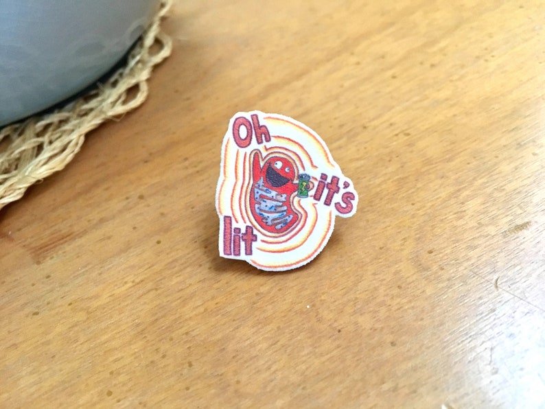 Handmade Lit Mitochondrion Pin Lapel Pin or Button or Brooch