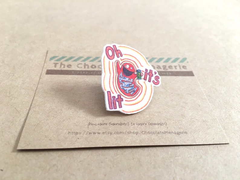 Handmade Lit Mitochondrion Pin Lapel Pin or Button or Brooch
