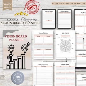 Vision Board Planer Kit, Manifestation Journal, Gesetz der Anziehungskraft Organizer, Achtsamkeit Geschenk, Ziele Setting Planer, Dream Map Journal