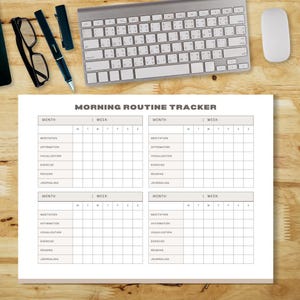 Morning Routine Tracker, Daily Planner, Habit Tracker, Productivity Organizer, Daily Schedule, Habit Builder, Morning Checklist
