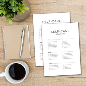 Aesthetic Self-care Checklist, Daily Wellness Planner, Selflove Tracker, Mental Health Gift, Self-care Gift, Daily Checklist, Beauty Tracker