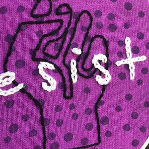 Resist Hand Embroidery Hoop Art image 2