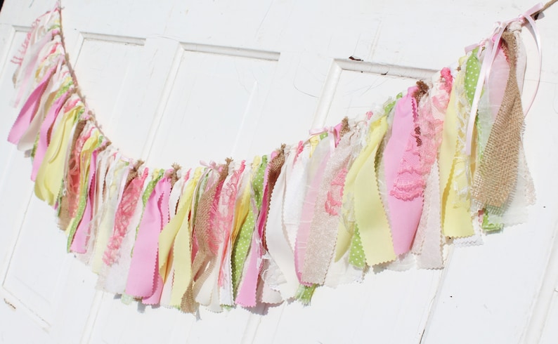 Lemonade Burlap Lace Garland Pink Lemon Yellow Green Dots Fabric Banner Vintage Inspired Happy Birthday Party Decoration Wedding Drink Table