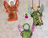 Handmade LITTLE ANGEL glass fusing techniques newborn gift lovers mothers guardian amulet talisman