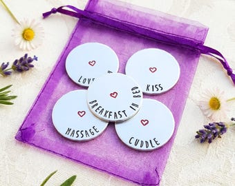 Personalised Love Tokens | Romantic Coupon Gift for Couples | Anniversary Keepsake