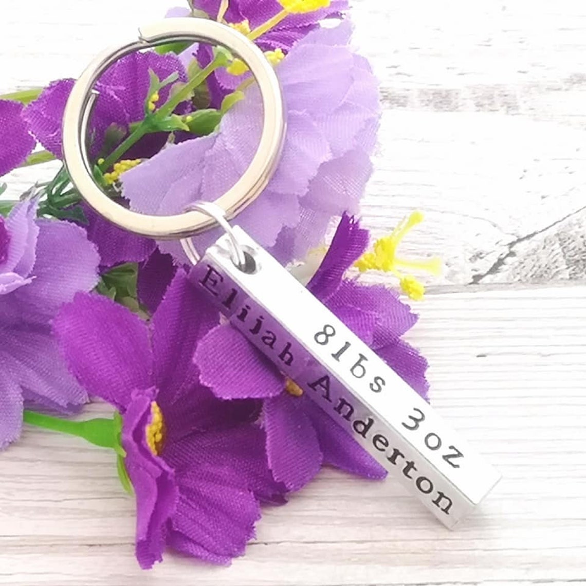 New Baby Gift Baby Birth Details Keyring Personalised Gift Etsy UK