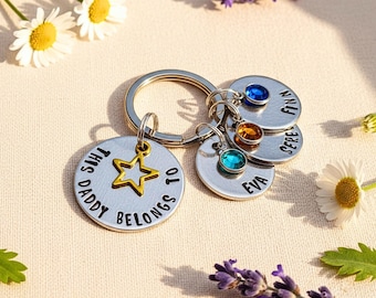 This Daddy Belongs To Keyring | Personalised Gift for Dad | Father’s Day Gift