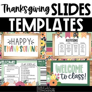 Thanksgiving Google Slides and PowerPoint Templates, Holiday Decor, Digital Classroom Resources, compatible with Google Slides ™