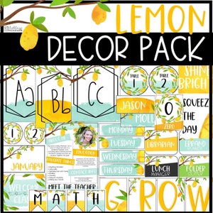 Lemon Classroom Decor Bundle, Easy and Modern Classroom Decorations