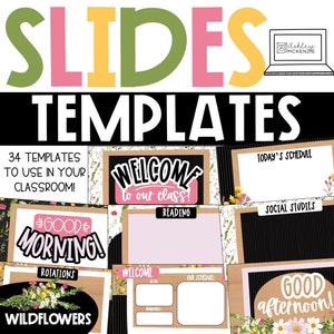 Wildflowers Google Slides and PowerPoint Templates, Nature Theme Class Decor, Digital Classroom Resources, compatible with Google Slides ™