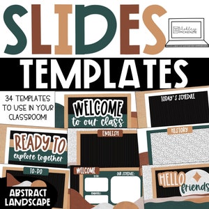 Abstract Landscape Google Slides and PowerPoint Templates, Modern Class Decor, Digital Classroom Resources, compatible with Google Slides ™