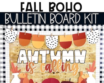 Boho Fall Bulletin Board Kit, Easy Autumn Classroom Decorations