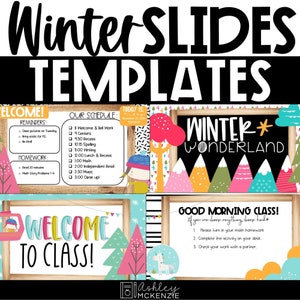 Winter Google Slides and PowerPoint Templates, Holiday Decor, Digital Classroom Resources, compatible with Google Slides ™