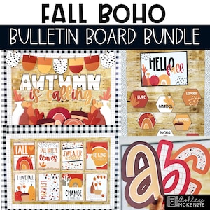 Boho Herbst Klassenzimmer Dekor, Bulletin Board Kit, Klassenzimmer Poster, Tür Dekor, Bulletin Board Buchstaben, einfache Herbst Klassenzimmer Dekorationen