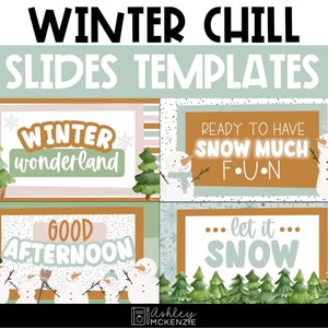 Winter Google Slides Templates, PowerPoint Slides, Digital Classroom Resources, Winter Chill Theme, compatible with Google Slides ™