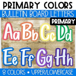 Primary Colors Primary Font A-Z Bulletin Board Letters, Punctuation, and Numbers, Easy and Modern Classroom Decorations