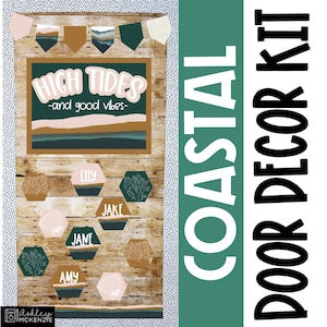 Modern Coastal Classroom Door Decor Kit, Back to School, Easy and Modern Classroom Decorations
