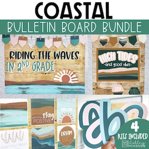 Ocean Classroom Decor Calm Coastal Bulletin Board Ideas Editable Classroom Posters Coastal Door Decor Back to School Decor Bundle