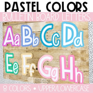 Pastel Colors A-Z Bulletin Board Letters, Punctuation, and Numbers, Easy and Modern Classroom Decorations
