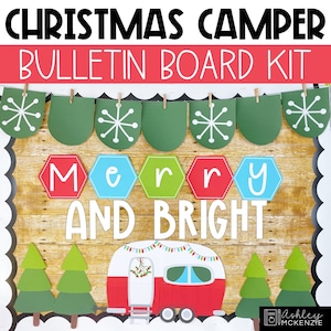 Christmas Bulletin Board or Classroom Door Decor, Camper Theme, Easy Holiday Classroom Decorations image 1