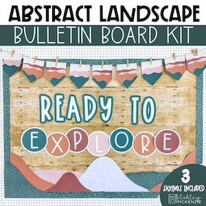 Abstract Landscape Back to School Bulletin Board Kit, Easy and Modern Classroom Decorations