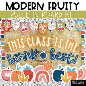 Modern Fruity Back to School Bulletin Board Kit, Easy and Modern Classroom Decorations