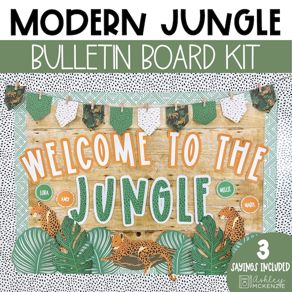 Modern Jungle Back to School Bulletin Board Kit, Easy and Modern Classroom Decorations