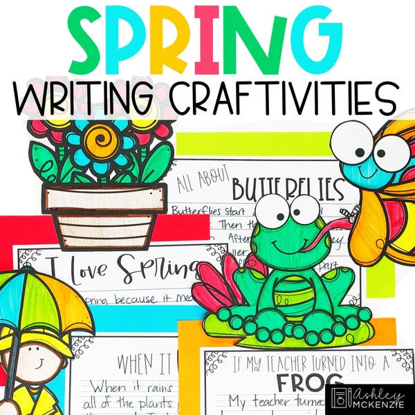 Spring Writing Crafts, April Creative Writing Prompts, Easy Elementary Classroom Activities